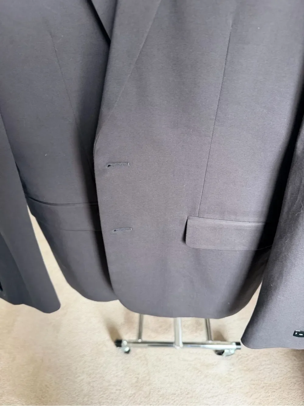 Express Men's Light Gray Single-Breasted Blazer